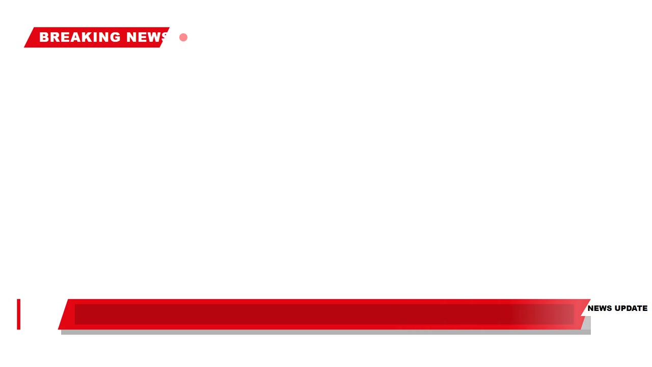 Grafisk overlay til breaking news med nyhedsopdatering i lower third