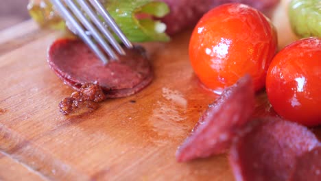 turkish meze platter with grilled peppers and sausages