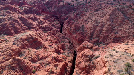 buckskin gulch slot canyon utah, aerial view looking down the deep slot canyon