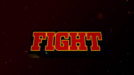 animation of fight text over red shapes