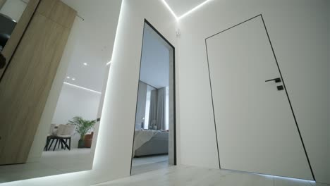 modern and minimalist apartment hallway