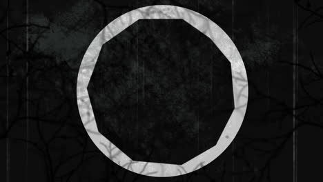 animación del iris sobre fondo negro con textura gris