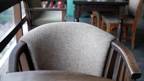 wooden chair in a cafe