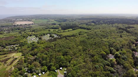 Landschaft,-Goldkurs-Und-Wohnwagenstellplatz-In-Cromer,-Großbritannien