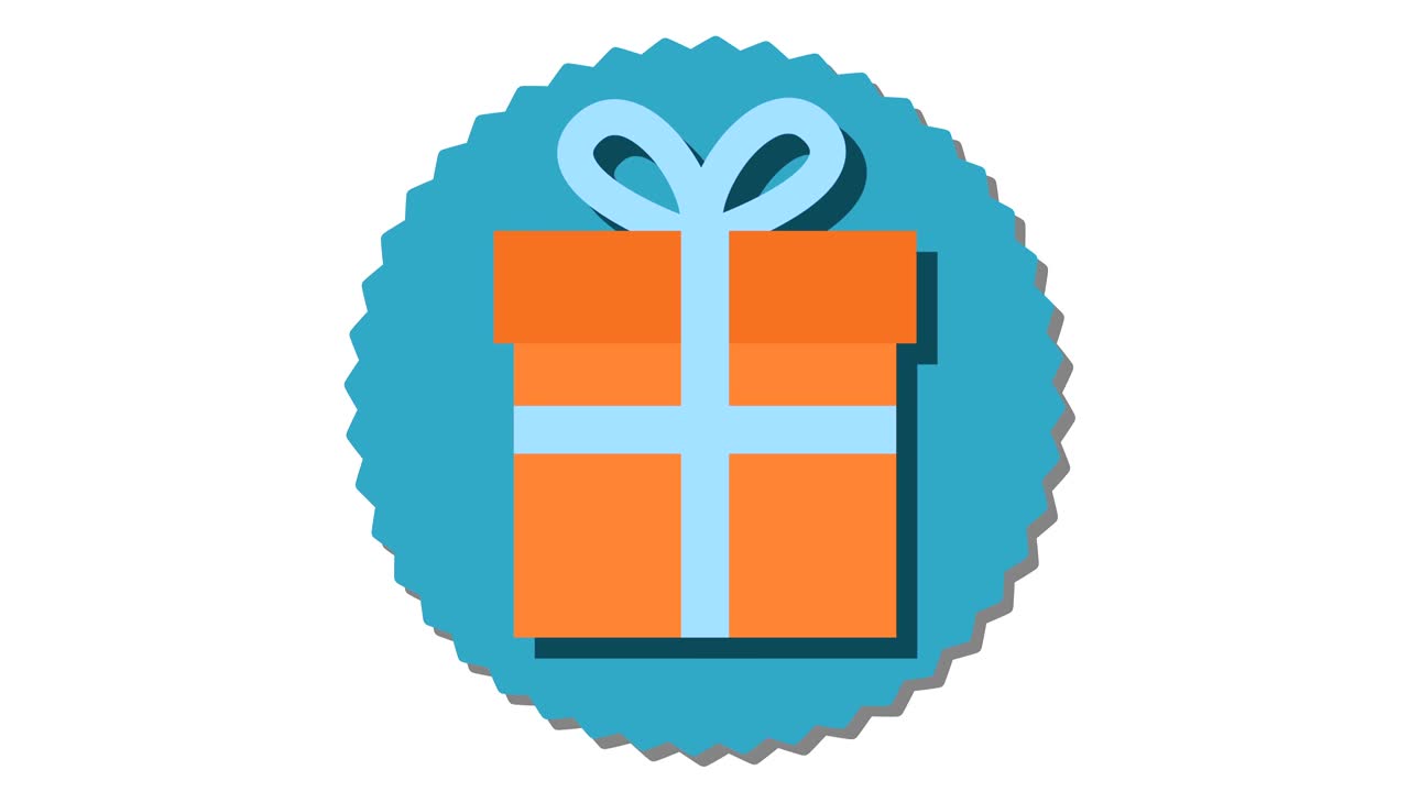 caja de regalos de navidad con cinta y lazo naranja y azul