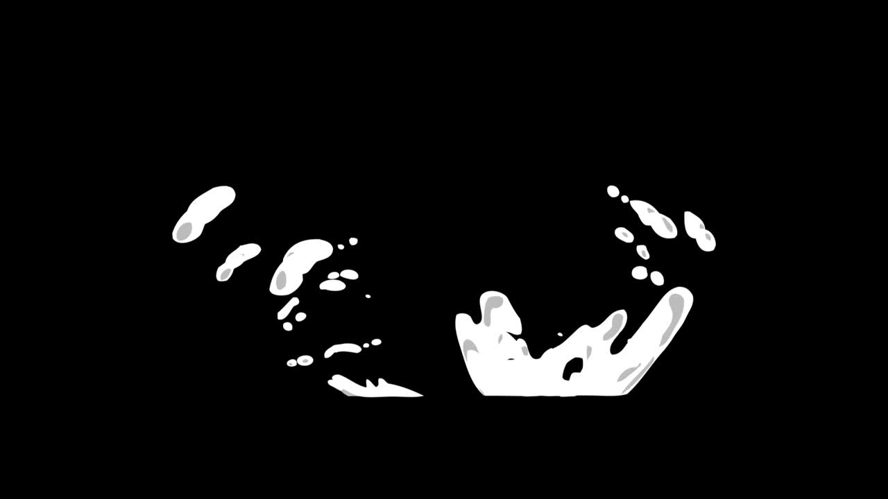 다쉬 워터 스플래시: 손으로 그린 모션 그래픽, 만화 애니메이션, 3단계