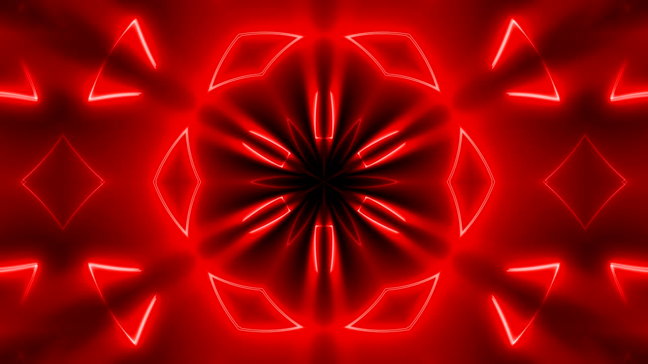 프랙탈 네온 칼레이도스코프 배경, 추상적인 디지털 배경