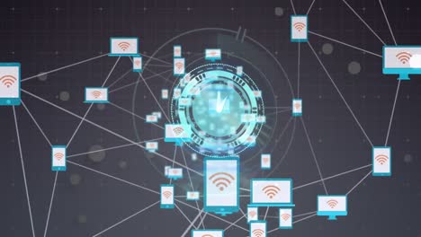 Animation-of-clock-moving-over-network-of-connections