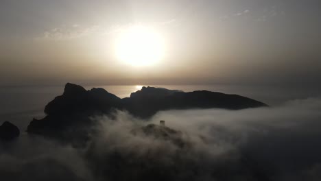 Silhouette-Of-Mayorca-Cabeza-De-Formentor-Atalaya-De-Albercutx-In-Spain