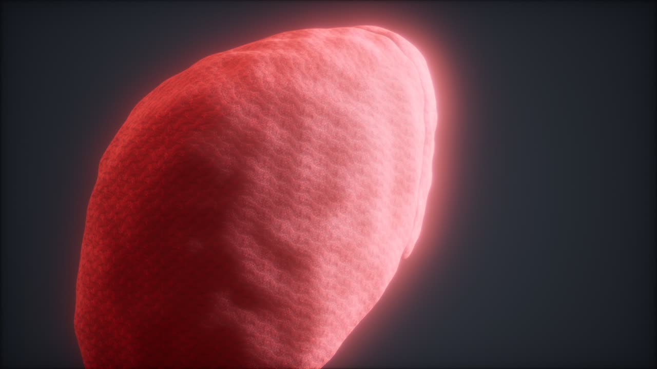 loop 3d rendered medically accurate animation of the human liver