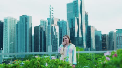 girl in shock covering mouth by hand