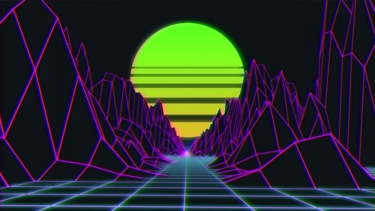 animación de hexágonos pulsantes brillantes en verde que se mueven en un bucle sin costuras