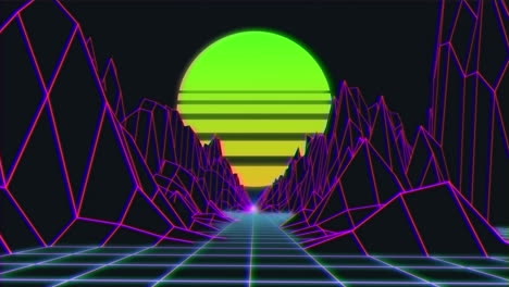 animación de hexágonos pulsantes brillantes en verde que se mueven en un bucle sin costuras