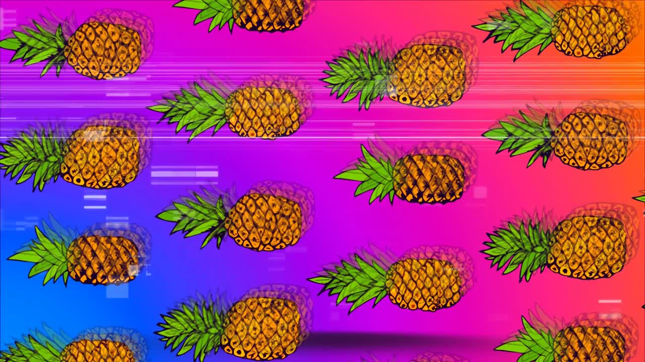 piña contra la colorida fricción de la franja