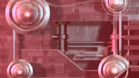 fondo de movimiento animado que muestra movimientos mecánicos industriales automáticos en maquinaria de fabricación futurista