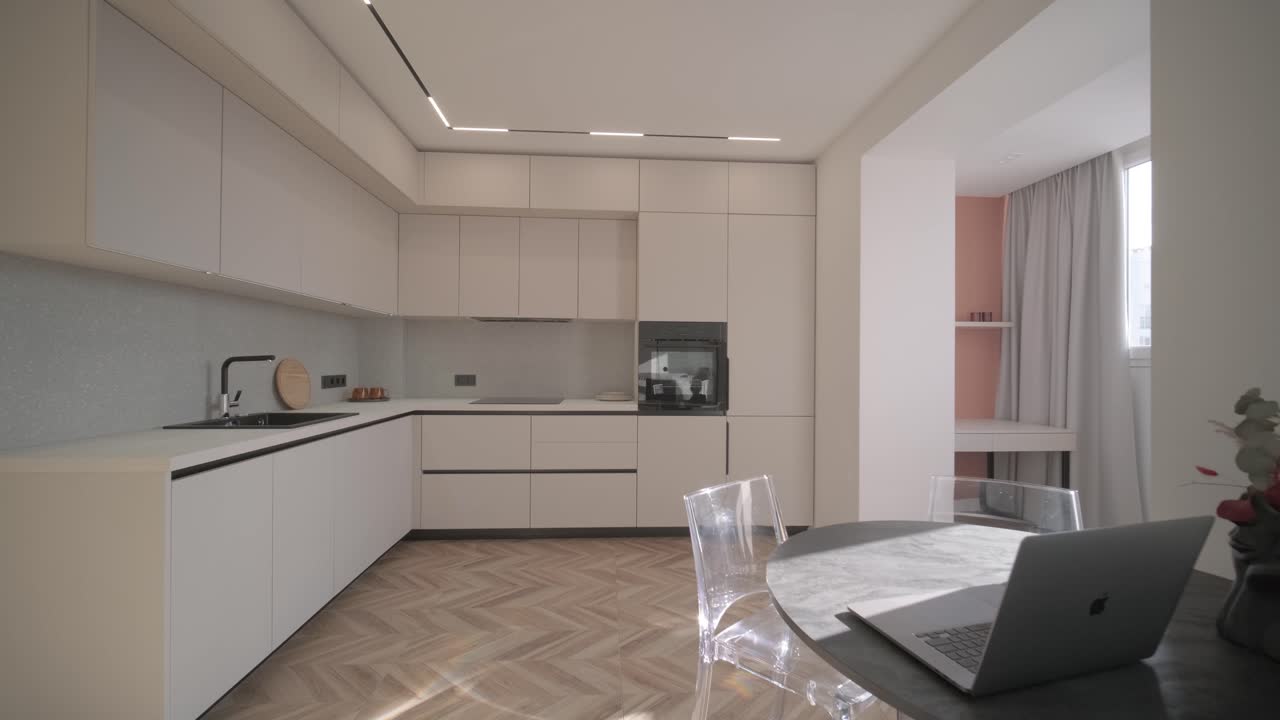 video de diseño y decoración de habitaciones interiores moderno estilo minimalista sala de estar y comedor apartamento estudio.