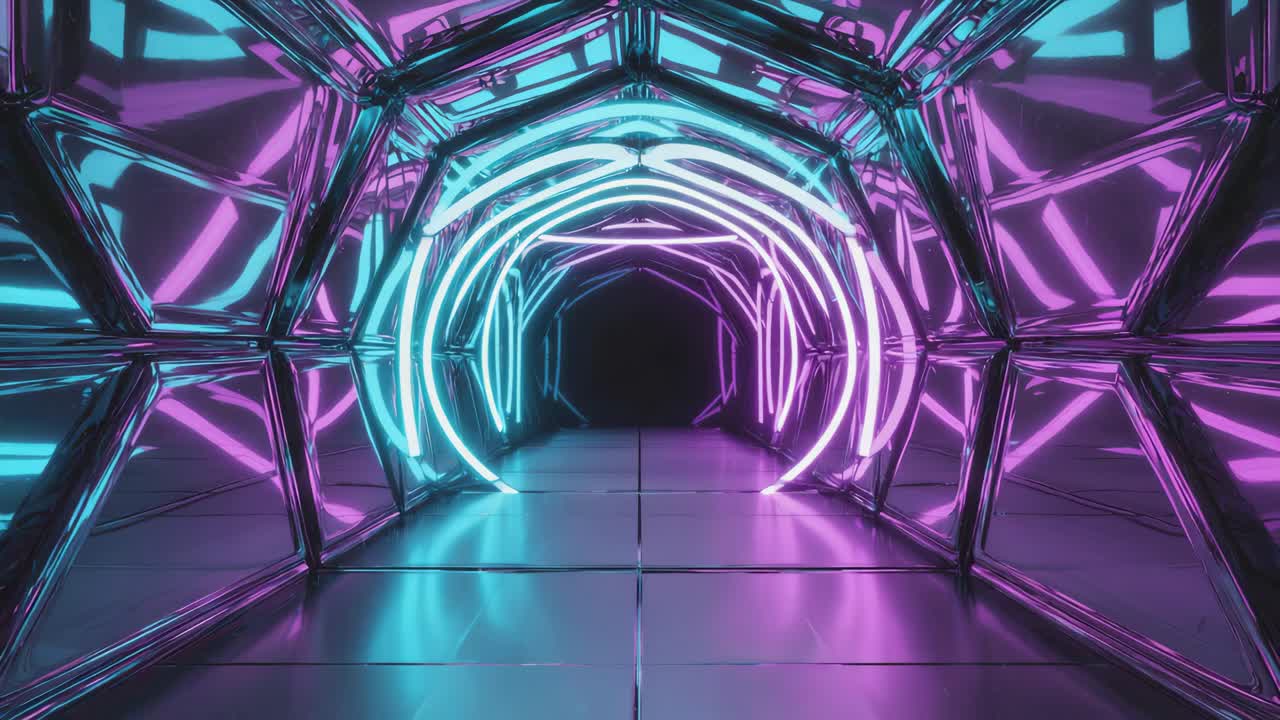 el túnel de neón futurista