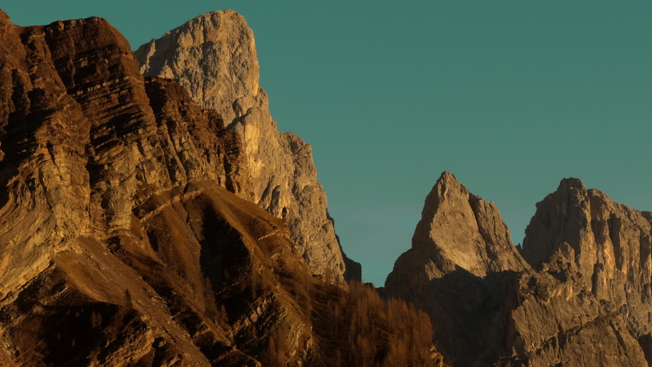Dolomite Mountain Peaks at Sunrise/Sunset