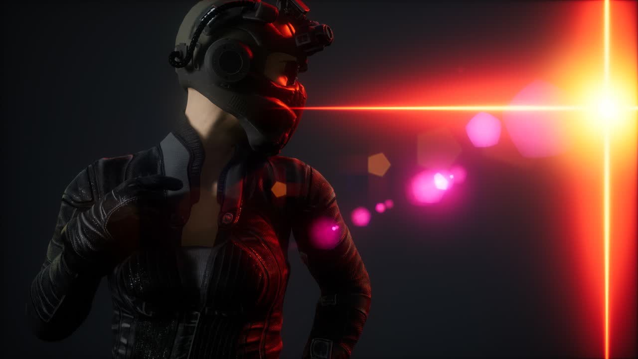 사이버 ⁇ 크 젊은 여성, 미래주의 스타일