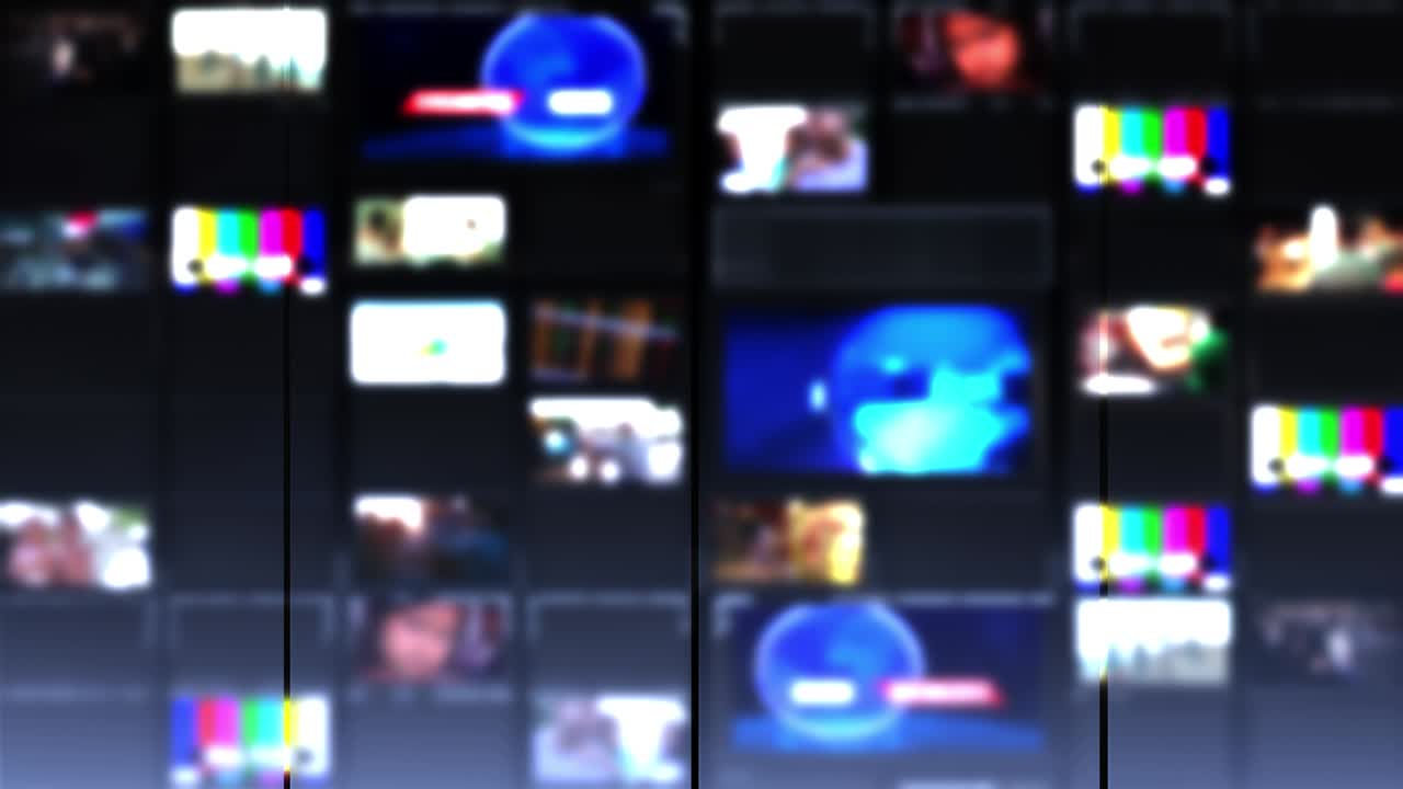 pared de tv, video en bucle, bucle de fondo de estudio de noticias usado