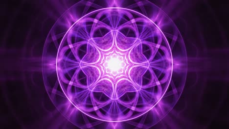 abstract glowing purple fractal mandala