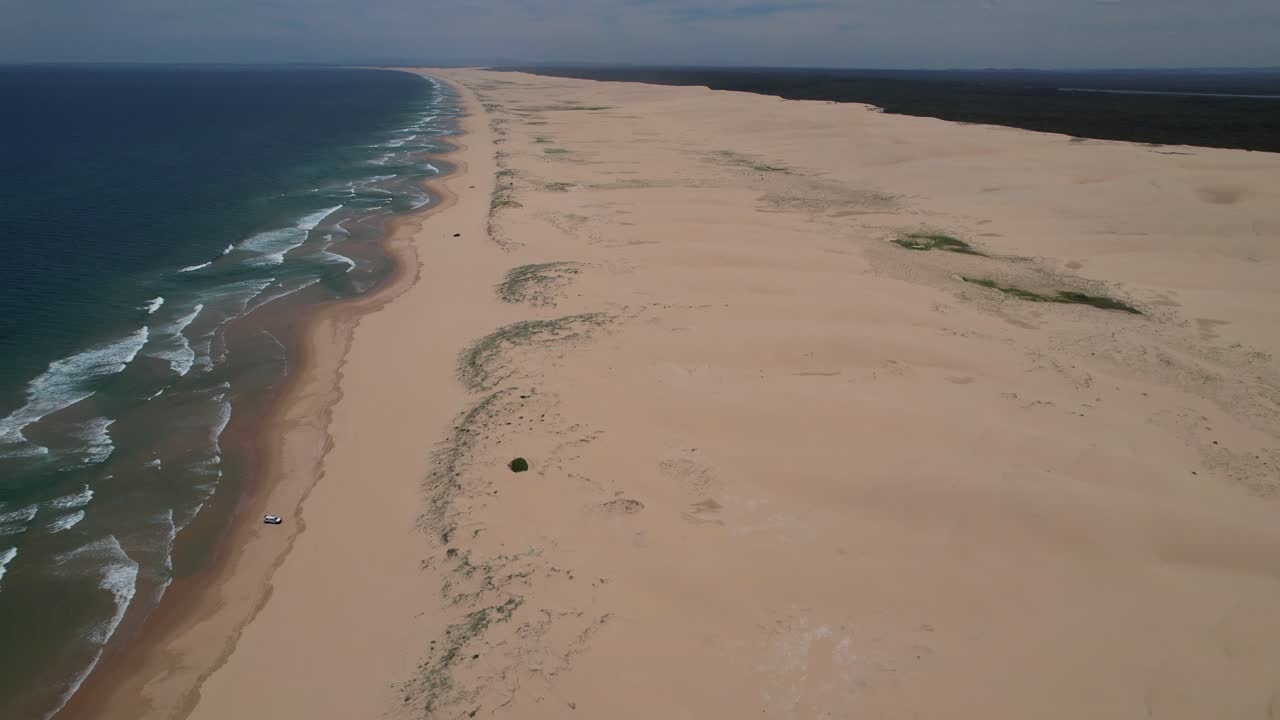 Stockton Beach Sand Dunes In New South Wales, Australia - Aerial Shot