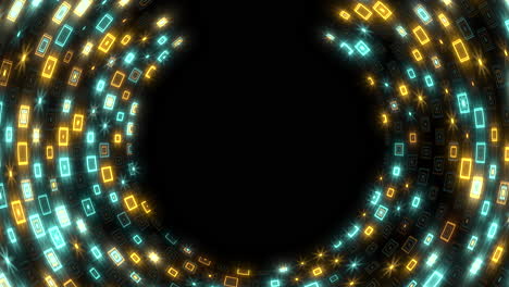 espiral geométrica patrón cuadrado futurista azul y amarillo