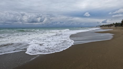 4k shot of an empty beach at marbella, spain