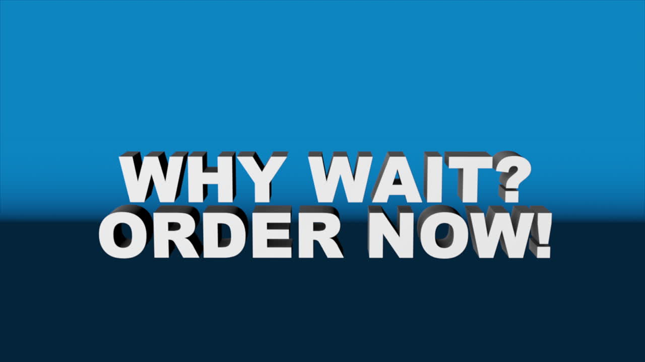 A 3D graphic rendered with Cinema 4D, of white 3D text &amp;quot;WHY WAIT