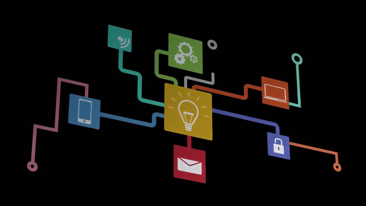Animation of colored network of connections