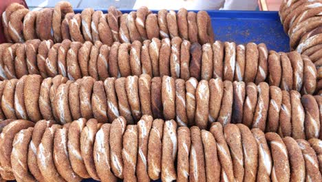 close-up of turkish simit bread