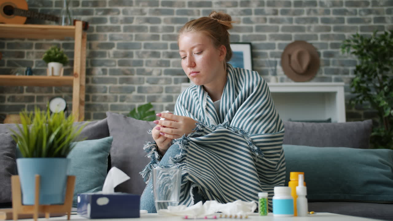 Woman Sick at Home