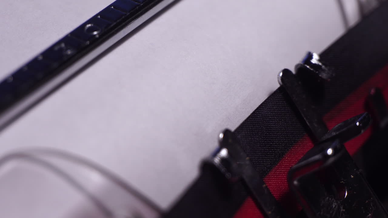 Year 1925, Typing on White Paper in Vintage Typewriter, Macro Close Up