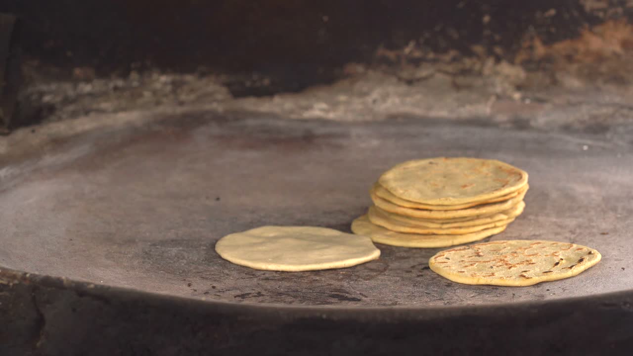 Close up of corn tortillas. Guatemalan tortillas