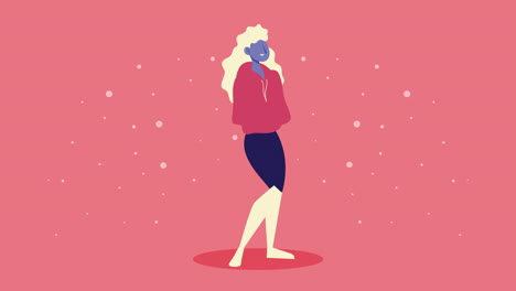 young blond woman comic character animation