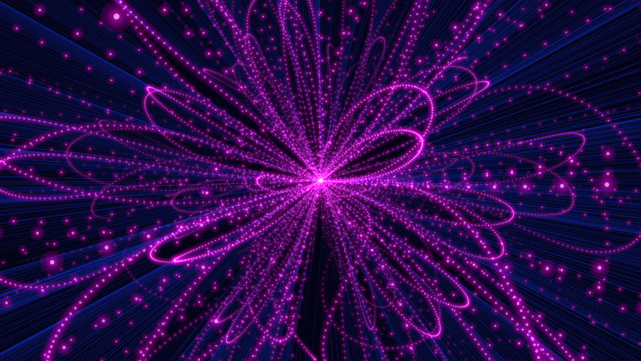 una explosión de luz azul con muchos puntos