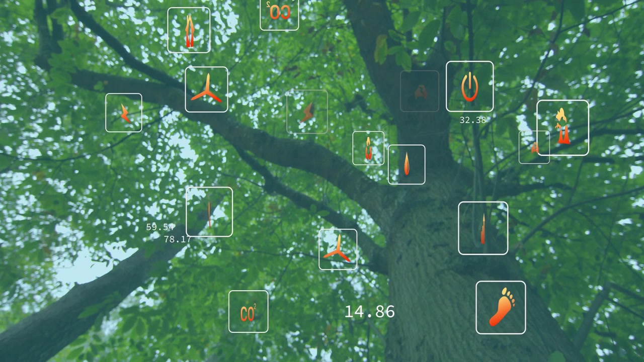 Showing trunk canopy bathing green, causing red plug icon, icons expanding readout cycling blurring