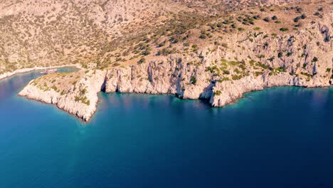 tropical azure, turquoise blue water beach and mountains in the mediterranean sea, europe