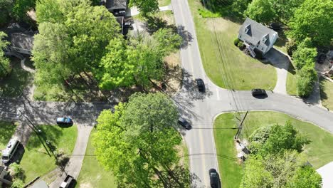 Aerial-4K-Following-Road-with-Traveling-Cars