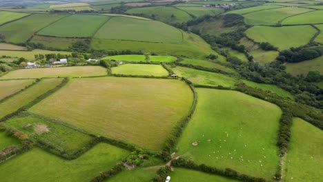 4k drone footage of the stunning scenery of fields near port isaac in cornwall