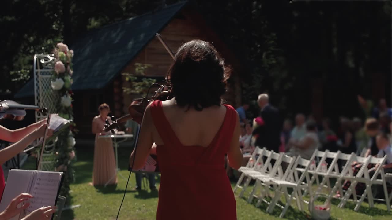 바이올린을 연주하는 예쁜 젊은 소녀 바이올린 연주자 3