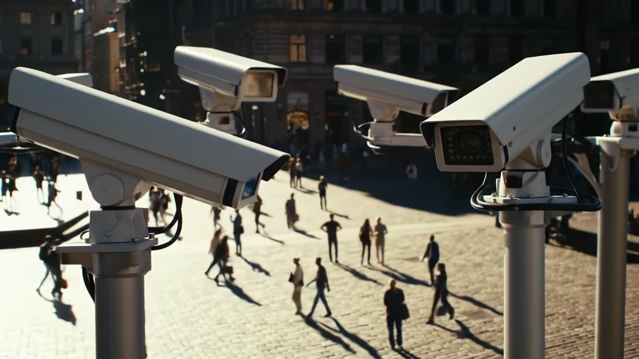 Surveillance Technology in Urban Settings: An Overview of CCTV Cameras Monitoring Pedestrians in a Busy Public Square