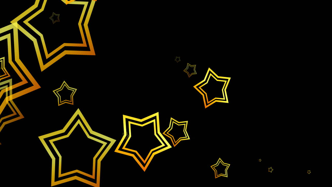 animación de estrellas doradas de navidad cayendo sobre un fondo negro