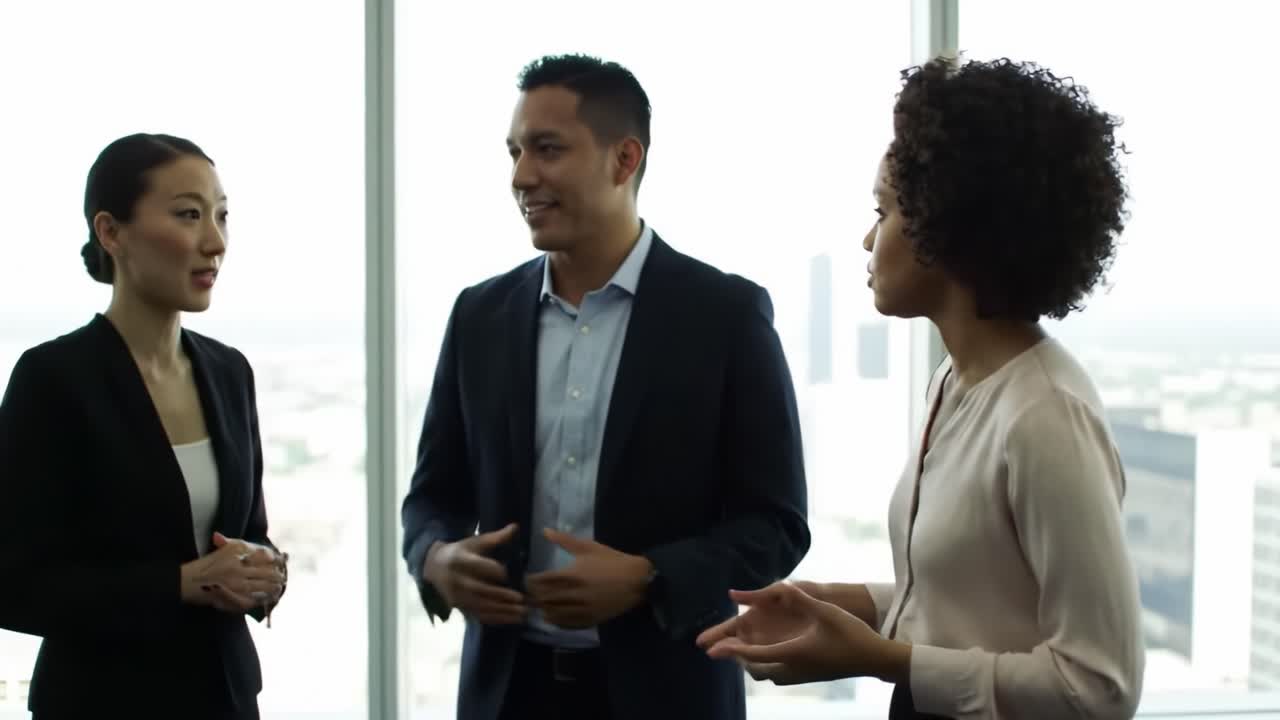 Business Meeting in Modern Office