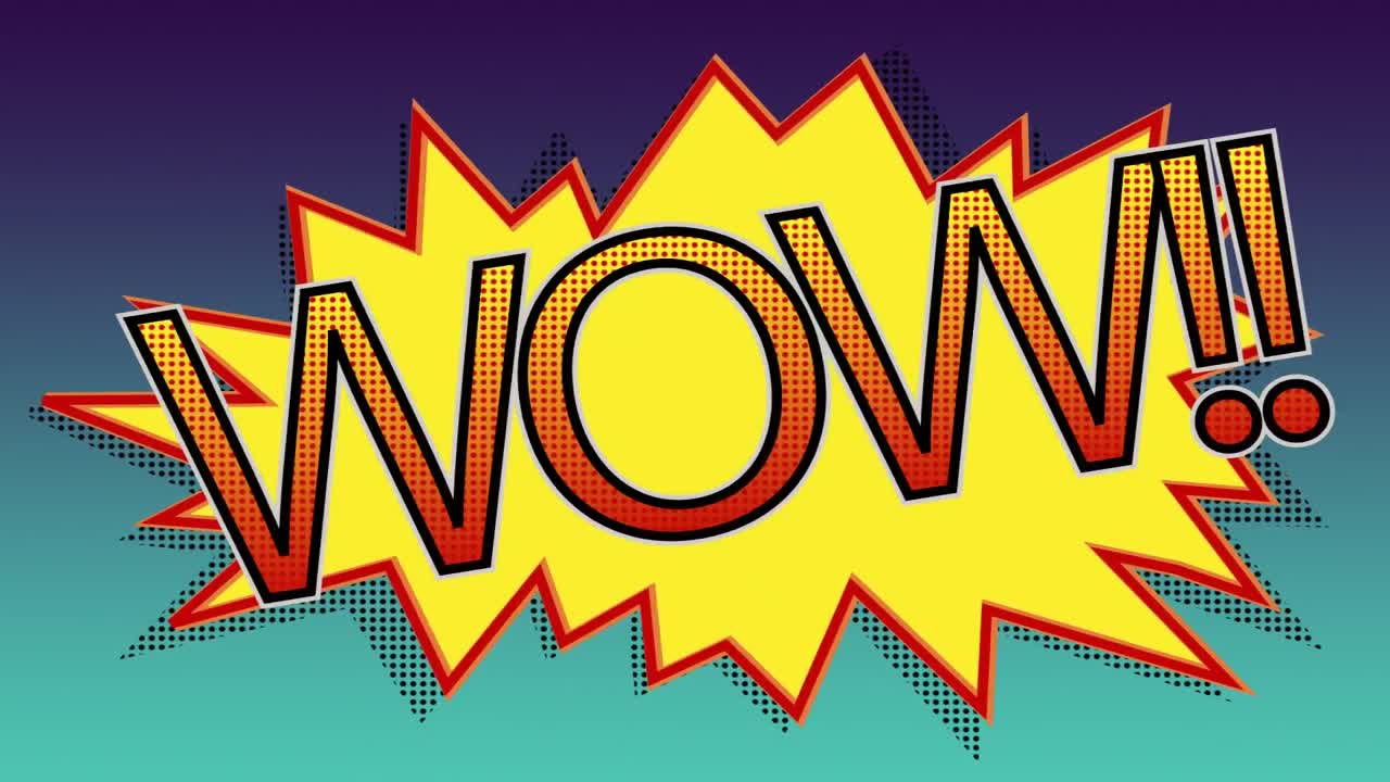 video generado digitalmente de la palabra wow