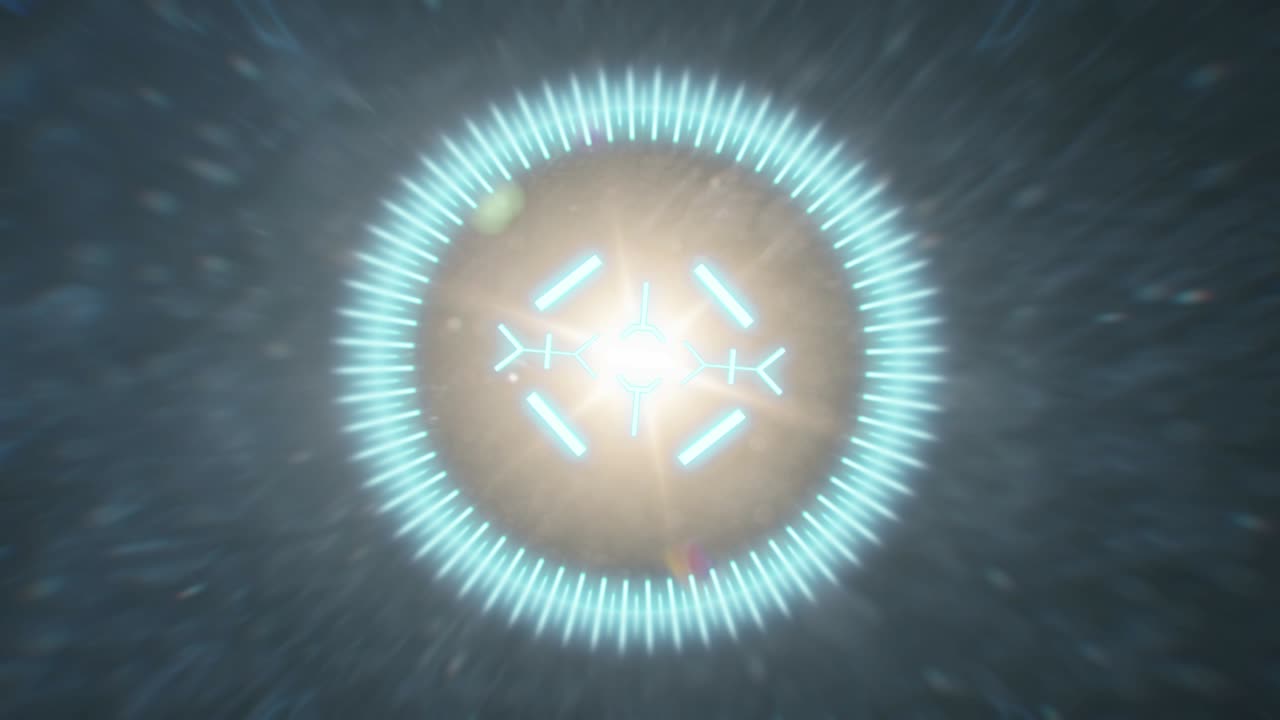 animación en 2d de un objetivo con un fondo de resaltos anamórficos