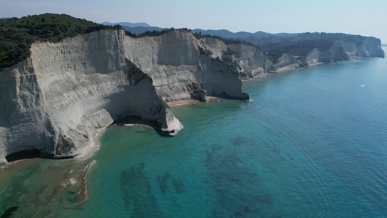 Aerial View of Stunning White Cliffs and Turquoise Water