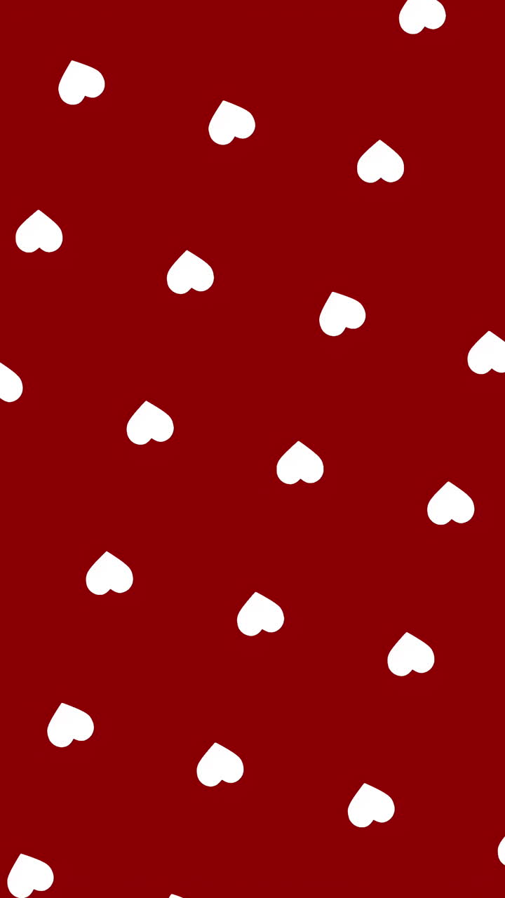 Fondo rojo con patrón de corazones blancos