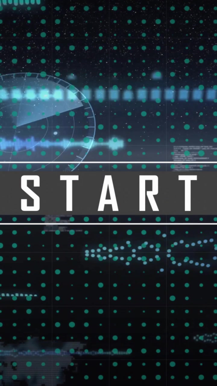 Animation of digital data processing over start text