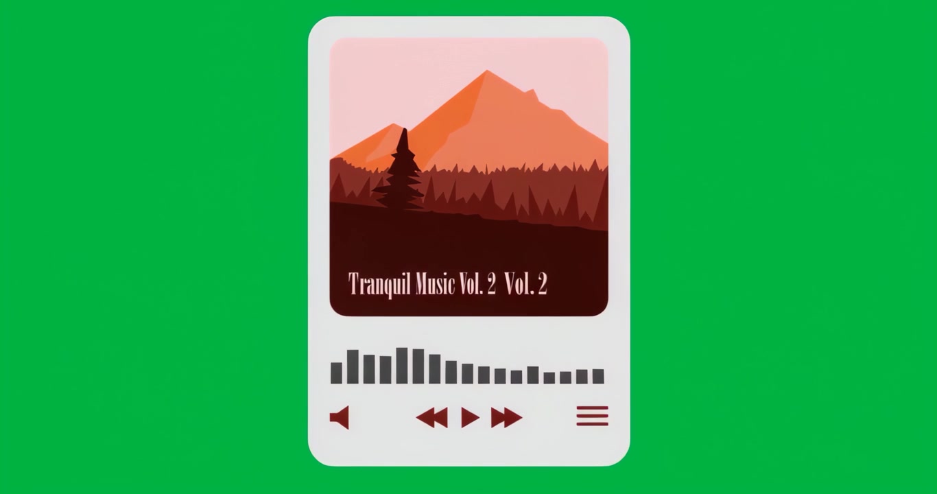 All'avvio dell'audio, scheda UI luminosa, barre dell'equalizzatore che si muovono, visualizzando la musica su sfondo trasparente.